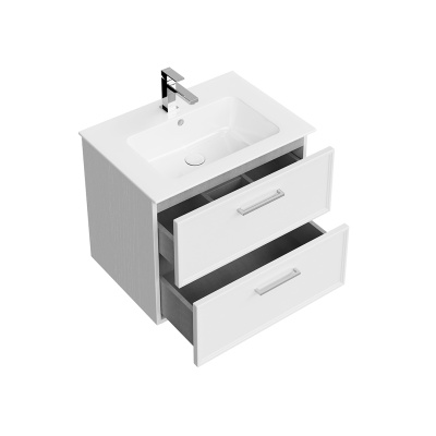 Тумба Piano Classic/Пиано Классик подвесная 65 см, 2 ящика, ясень белый матовый