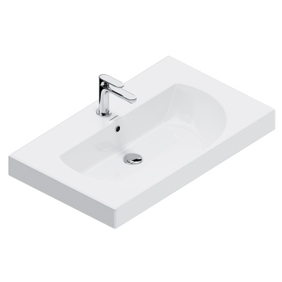 Раковина Buongiorno/Бонджорно подвесная/мебельная 80, белая глянцевая Раковина Buongiorno/Бонджорно подвесная/мебельная 80, белая глянцевая