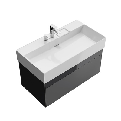 Тумба Logica/Лоджика подвесная 2 ящика 90 см, стальной серый