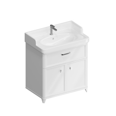 Тумба Pompei/Помпеи напольная с ящиком и дверцами 80, белая глянцевая