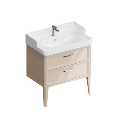 Тумба Pompei/Помпеи напольная с 2 ящиками 80, камео бежевый глянцевый