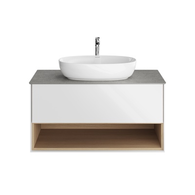 Тумба Plaza Modern/Плаза Модерн подвесная 100 белый 1 ящик + полка Тумба Plaza Modern/Плаза Модерн подвесная 100 белый 1 ящик + полка