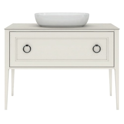 Тумба PLAZA Classic напольная с ящиками 120, белая матовая