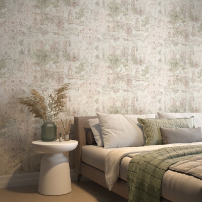 Обои виниловые Впечатление мотив, зеленый