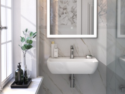 Раковина Plaza/Плаза подвесная 55, белая глянцевая