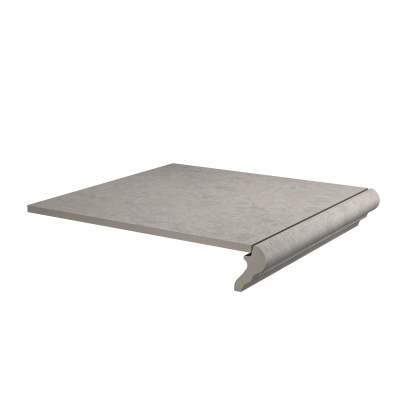 Ступень фронтальная Ферони серый светлый матовый обрезной 30x30x0,8