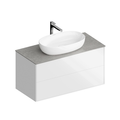 Тумба Plaza Modern/Плаза Модерн подвесная 100 белый 2 ящика Тумба Plaza Modern/Плаза Модерн подвесная 100 белый 2 ящика