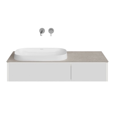 Тумба MAGICA подвесная 120, 2 ящика, утренний серый матовый     