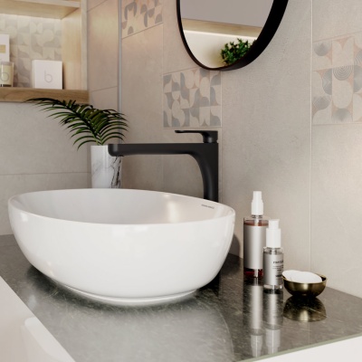 Раковина Plaza/Плаза накладная 60, белая глянцевая