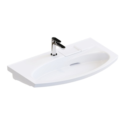 Раковина Riva/Рива мебельная с крепежом 80, белая глянцевая