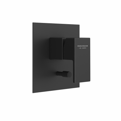 Встроенный однорычажный смеситель Futura/Футура для душа с переключателем на два потока, матовый черный