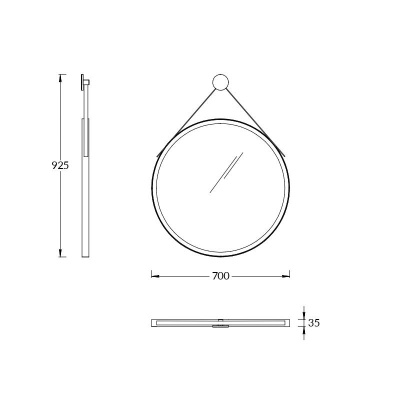 Зеркало Cono/Коно круглое 70, белое матовое Зеркало Cono/Коно круглое 70, белое матовое