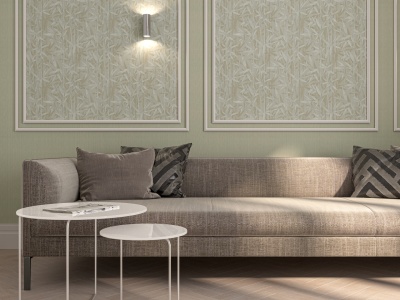 Обои виниловые Бамбук мотив, серый, зеленый