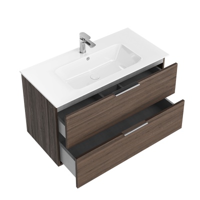 Тумба Piano Forte/Пиано Форте подвесная 95 см, 2 ящика, дымчатый вяз