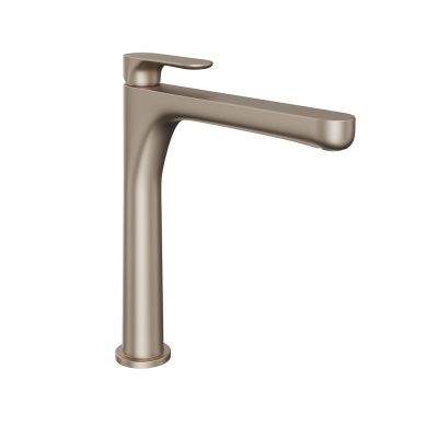 Смеситель для раковины OLE однорычажный высокий без донного клапана, золотой атласный