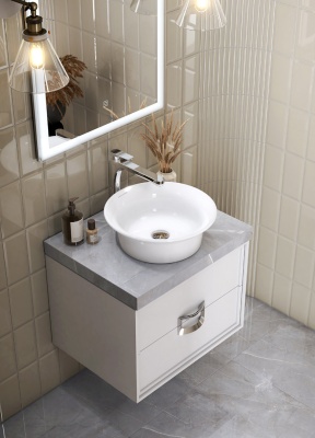 Раковина Canaletto/Каналетто накладная 40, белая глянцевая