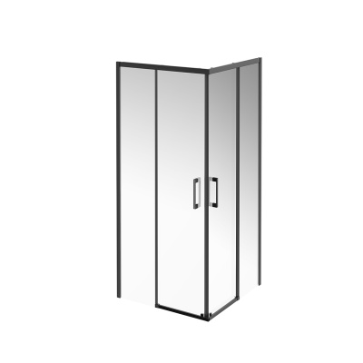 Душевой уголок Vetro/Ветро, раздвижной, квадратный, 90х90х195, матовый черный