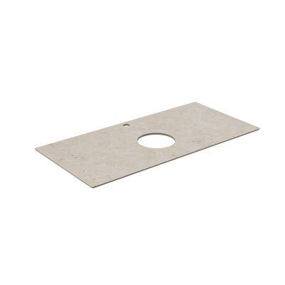 Столешница из керамогранита для накладных раковин, Про Лаймстоун 100 см, бежевый темный натуральный