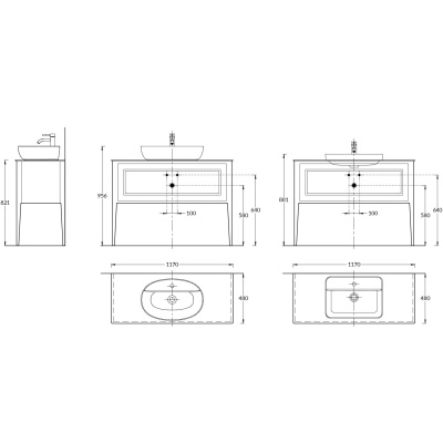Тумба PLAZA Classic напольная с ящиками 120, белая матовая