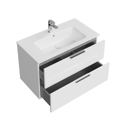 Тумба Piano Forte/Пиано Форте подвесная 85 см, 2 ящика, белый глянцевый