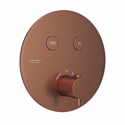 Встраиваемый термостатический смеситель для душа Eterna/Этерна, брашированная медь Встраиваемый термостатический смеситель для душа Eterna/Этерна, брашированная медь