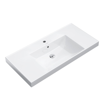 Раковина CUBO подвесная\мебельная 100, белая глянцевая