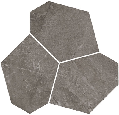 Декор Марсель наборный серый матовый обрезной 26,5x25,5x0,9