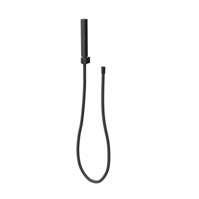 Ручной душ Futura/Футура с держателем для лейки и шлангом, без вывода для подачи воды, матовый черный