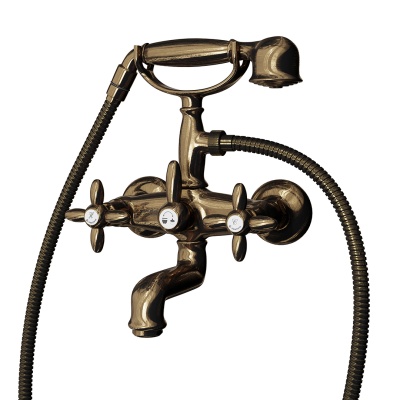 Смеситель для ванны Muse/Муза настенный с переключателем, потертая бронза