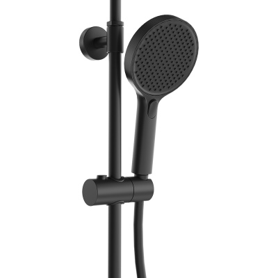 Душевая колонна Fonte/Фонте на 3 потока с фиксированным изливом и термостатическим смесителем, черный матовый Душевая колонна Fonte/Фонте на 3 потока с фиксированным изливом и термостатическим смесителем, черный матовый