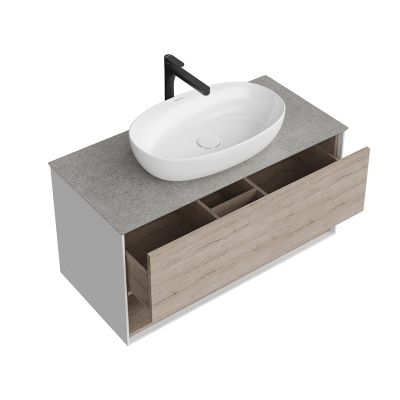 Тумба PLAZA Modern подвесная с ящиками 120, дуб Орегон