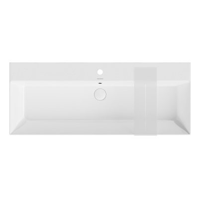 Раковина Grande/Гранде мебельная\подвесная 120, белая глянцевая, одно отверстие под смеситель