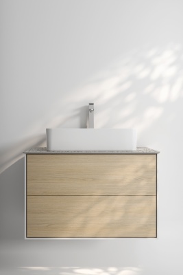 Тумба Plaza Modern/Плаза Модерн подвесная 80, нажимное открывание, 2 ящика, дуб виченца