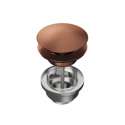 Донный клапан клик-клак для раковины, брашированная медь