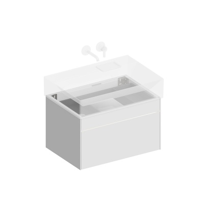 Тумба Logica/Лоджика подвесная 2 ящика 70 см, белоснежный
