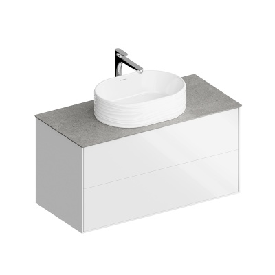 Тумба Plaza Modern/Плаза Модерн подвесная 100 белый 2 ящика Тумба Plaza Modern/Плаза Модерн подвесная 100 белый 2 ящика