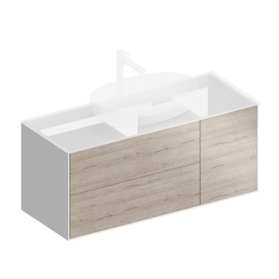 Тумба PLAZA Modern подвесная с ящиками 120, дуб Орегон