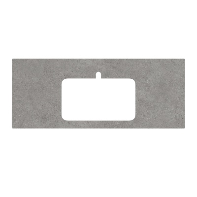 Столешница из керамогранита для раковин, встраиваемых сверху, Фондамента 120 см, серый натуральный