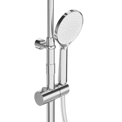 Душевая колонна круглая FONTE на 2 потока без смесителя, хром