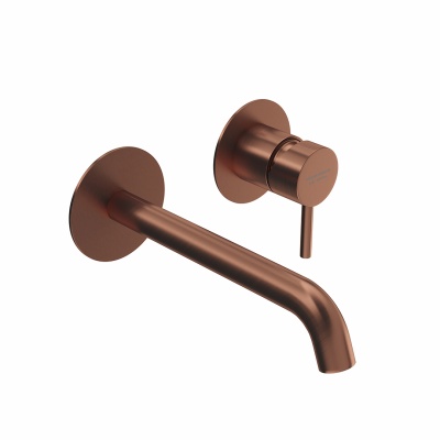 Смеситель для раковины Eterna/Этерна настенный, без донного клапана, брашированная медь Смеситель для раковины Eterna/Этерна настенный, без донного клапана, брашированная медь