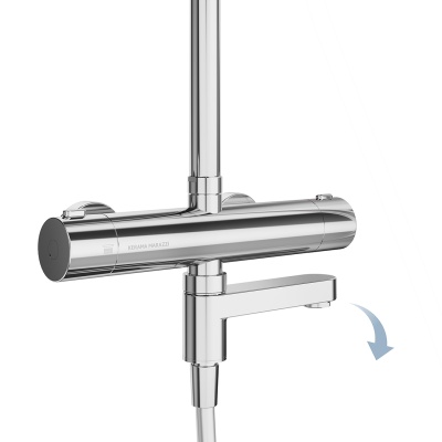 Душевая колонна Fonte/Фонте на 3 потока с поворотным изливом с термостатическим смесителем, хром Душевая колонна Fonte/Фонте на 3 потока с поворотным изливом с термостатическим смесителем, хром