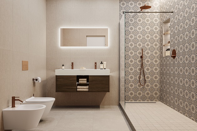 Ванная комната с душевой зоной Касабланка