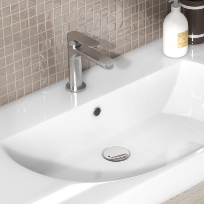 Смеситель для раковины OLE однорычажный без донного клапана 3/8, титановый атласный