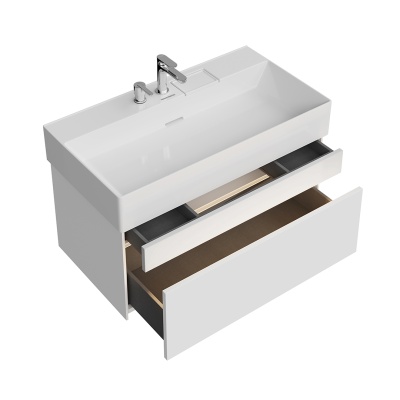 Тумба LOGICA подвесная 2 ящика 90 см, белоснежный