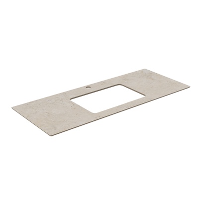 Столешница из керамогранита для раковин, встраиваемых снизу, Про Лаймстоун 120 см, бежевый темный натуральный