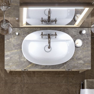 Смеситель для раковины MUSE вентильный с донным клапаном, хром глянец Смеситель для раковины MUSE вентильный с донным клапаном, хром глянец