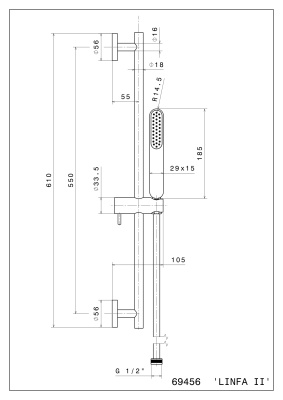 Душевая стойка OLE без выхода для подачи воды, хром глянец