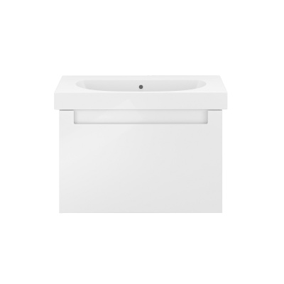 Тумба BUONGIORNO PLUS подвесная с ящиками 80, белая глянцевая-дуб Кантри