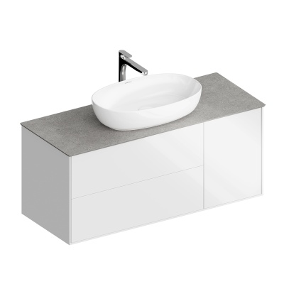 Тумба PLAZA Modern подвесная с ящиками 120, белая Тумба PLAZA Modern подвесная с ящиками 120, белая