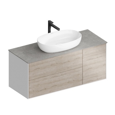 Тумба PLAZA Modern подвесная с ящиками 120, дуб Орегон